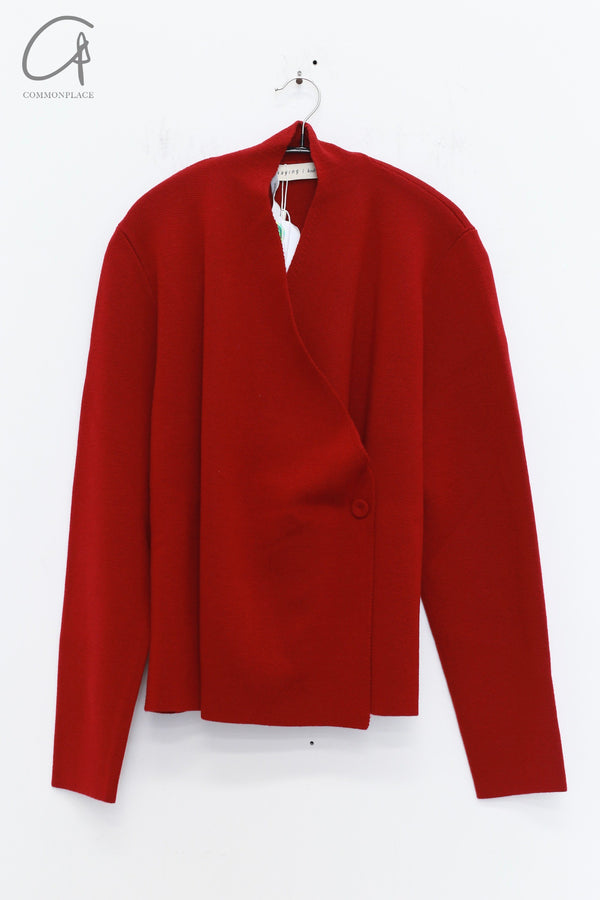 SWAYING 25 Early Spring Single Button Knit Jacket SW-SW25PS1T10-ZAOHONG Red SW-SW25PS1T10